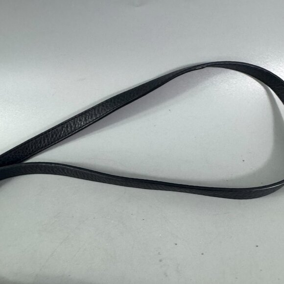 Fossil Black Leather Brass Hardware Adjustable Strap - Picture 4 of 7